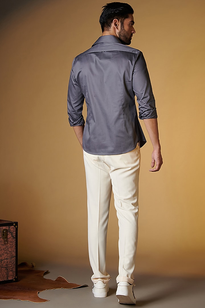 Grey Giza Cotton Party Wear Shirt by S&N by Shantnu Nikhil Men at Pernia's Pop Up Shop