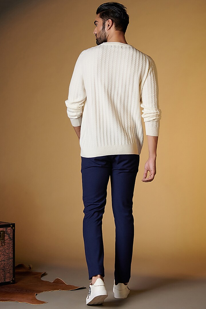 Off-White Merino Wool Sweater by S&N by Shantnu Nikhil Men at Pernia's Pop Up Shop