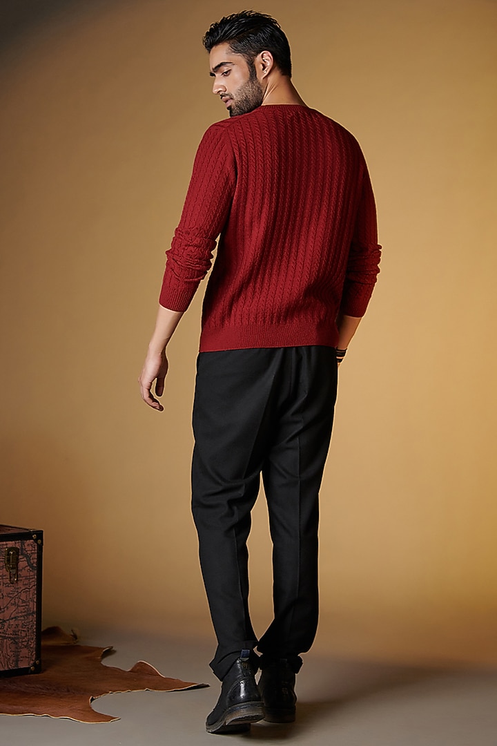 Cherry Merino Wool Sweater by S&N by Shantnu Nikhil Men at Pernia's Pop Up Shop