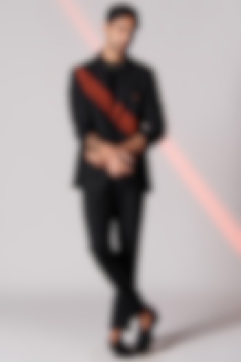 Black Suiting Fabric Jacket by S&N by Shantnu Nikhil Men at Pernia's Pop Up Shop