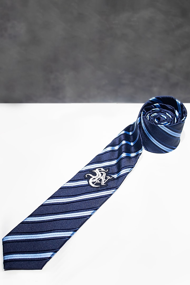 Dark Blue Silk Tie by S&N by Shantnu Nikhil Men