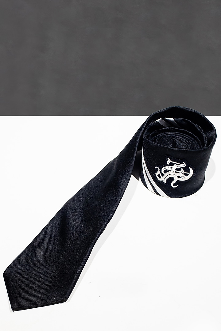 Black Silk Tie by S&N by Shantnu Nikhil Men