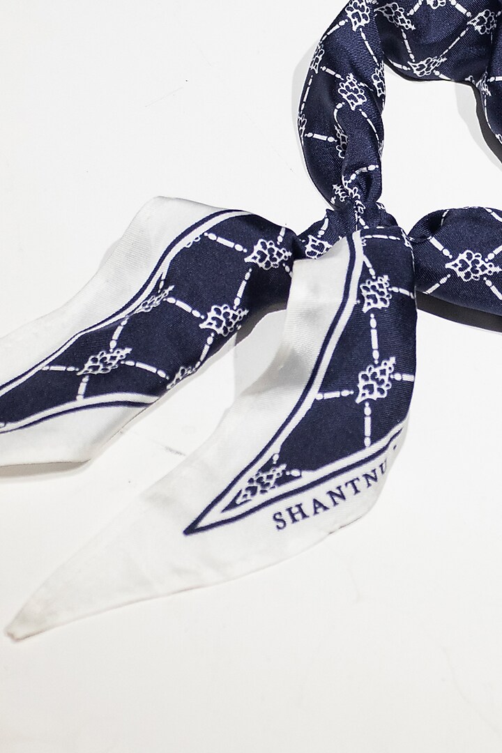 Navy Twill Silk Neckerchief by S&N by Shantnu Nikhil Men at Pernia's Pop Up Shop