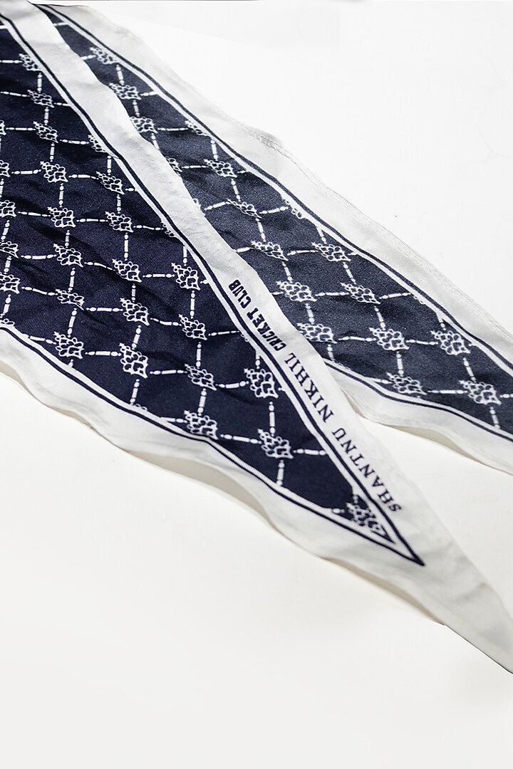 Navy Twill Silk Neckerchief by S&N by Shantnu Nikhil Men at Pernia's Pop Up Shop