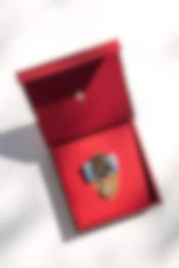 Light Blue Denim & Metal Handcrafted Brooch by S&N by Shantnu Nikhil Men at Pernia's Pop Up Shop