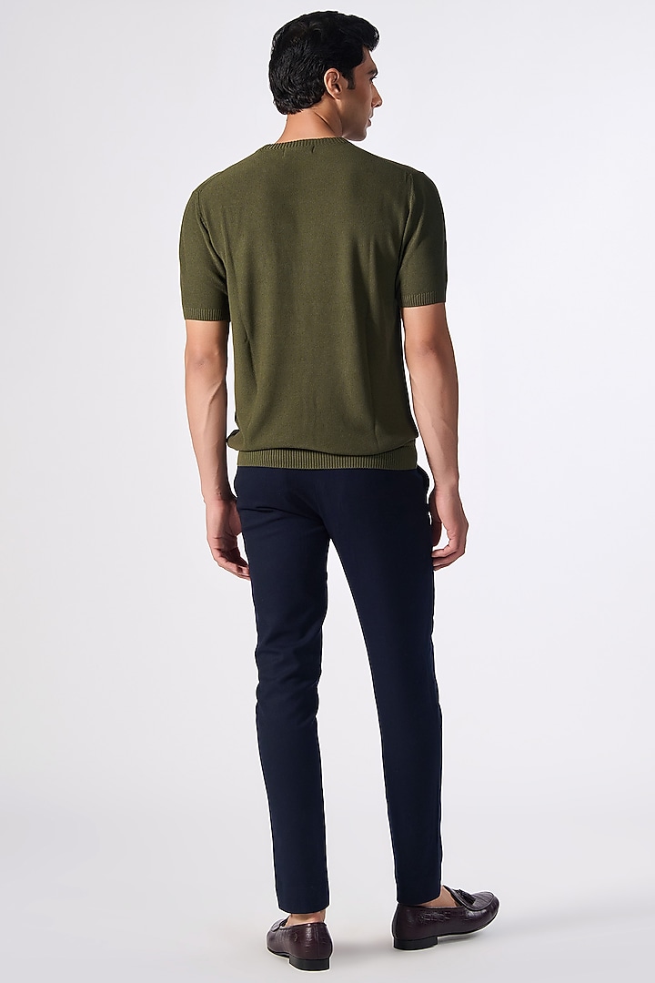 Olive Green Viscose T-Shirt by S&N by Shantnu Nikhil Men at Pernia's Pop Up Shop