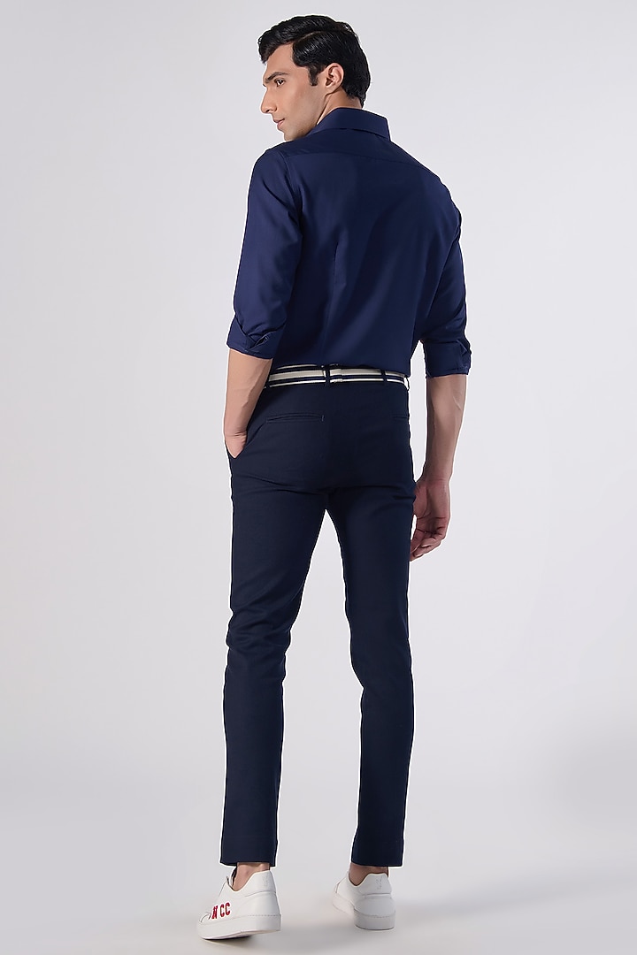 Navy & Cherry Viscose Plaid Wedding Shirt by S&N by Shantnu Nikhil Men at Pernia's Pop Up Shop