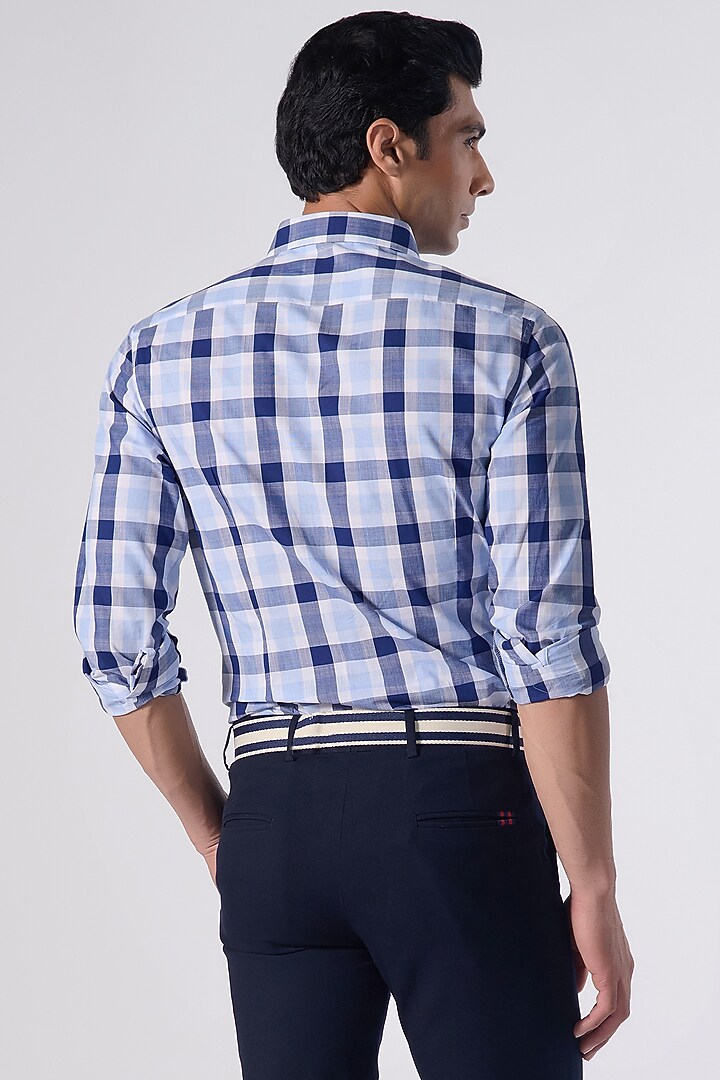Blue Cotton Striped Party Wear Shirt by S&N by Shantnu Nikhil Men at Pernia's Pop Up Shop