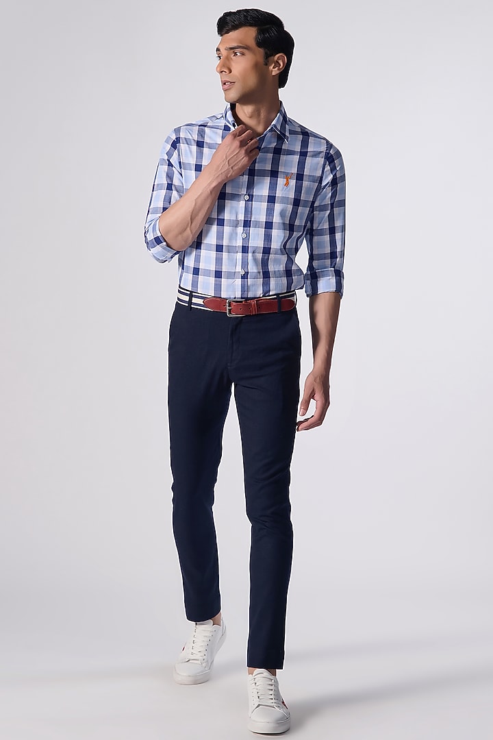 Blue Cotton Striped Party Wear Shirt by S&N by Shantnu Nikhil Men at Pernia's Pop Up Shop