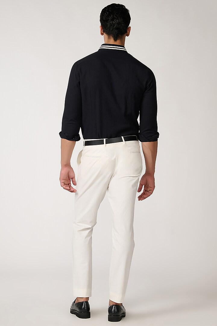 Black Poly Blend Viscose Wool Wedding Shirt by S&N by Shantnu Nikhil Men at Pernia's Pop Up Shop