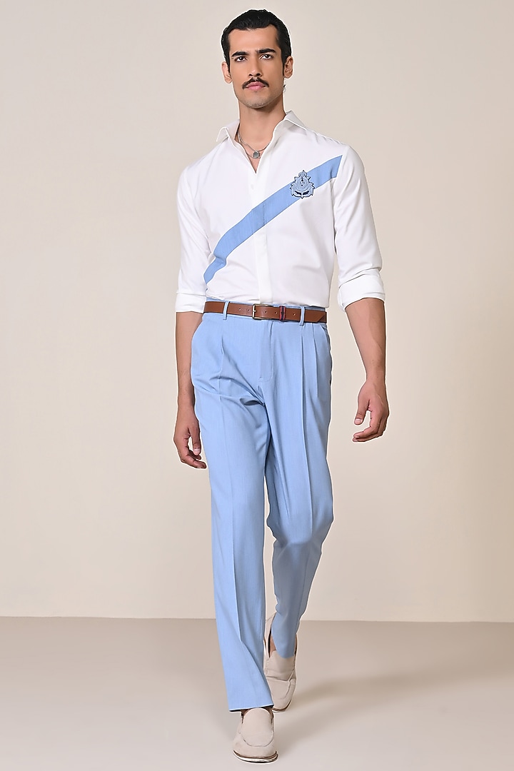Off-White Viscose Suiting Blend Wedding Shirt by S&N by Shantnu Nikhil Men at Pernia's Pop Up Shop