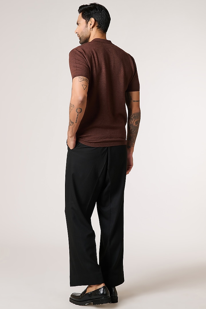Choco-Colored Merino Wool T-shirt by S&N by Shantnu Nikhil Men at Pernia's Pop Up Shop