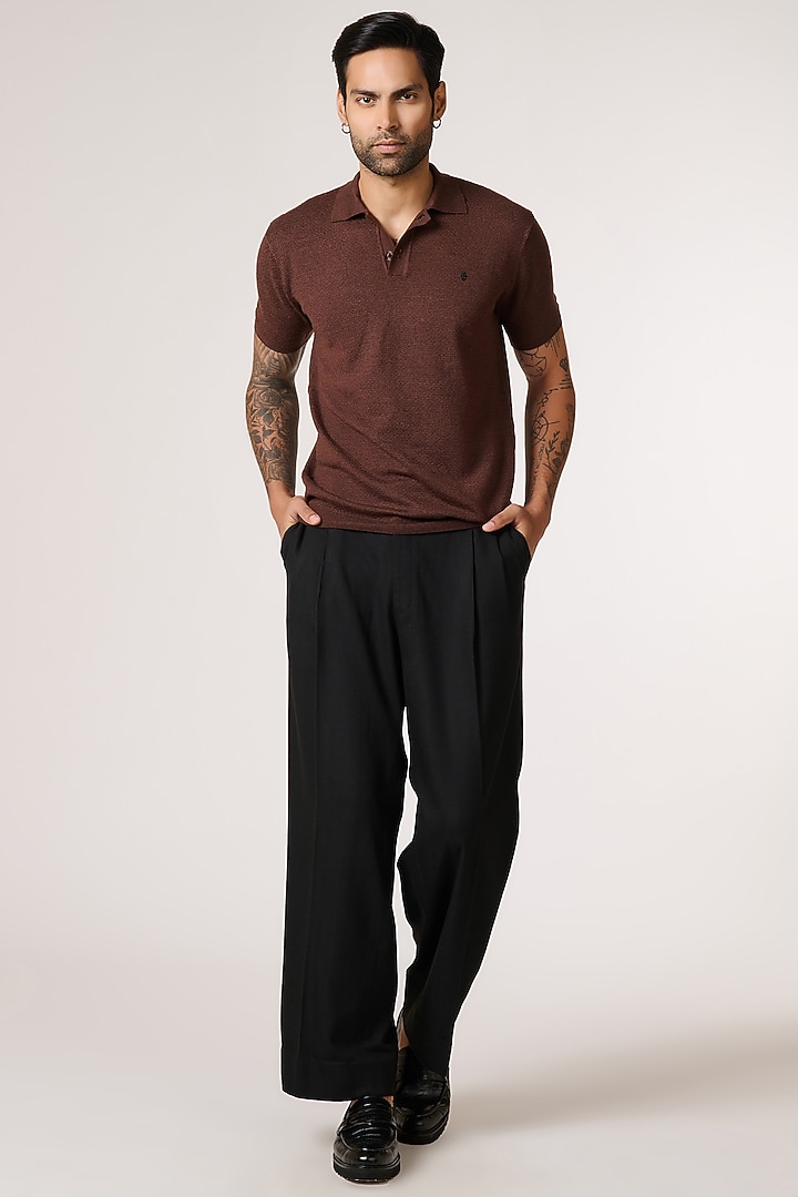 Choco-Colored Merino Wool T-shirt by S&N by Shantnu Nikhil Men at Pernia's Pop Up Shop