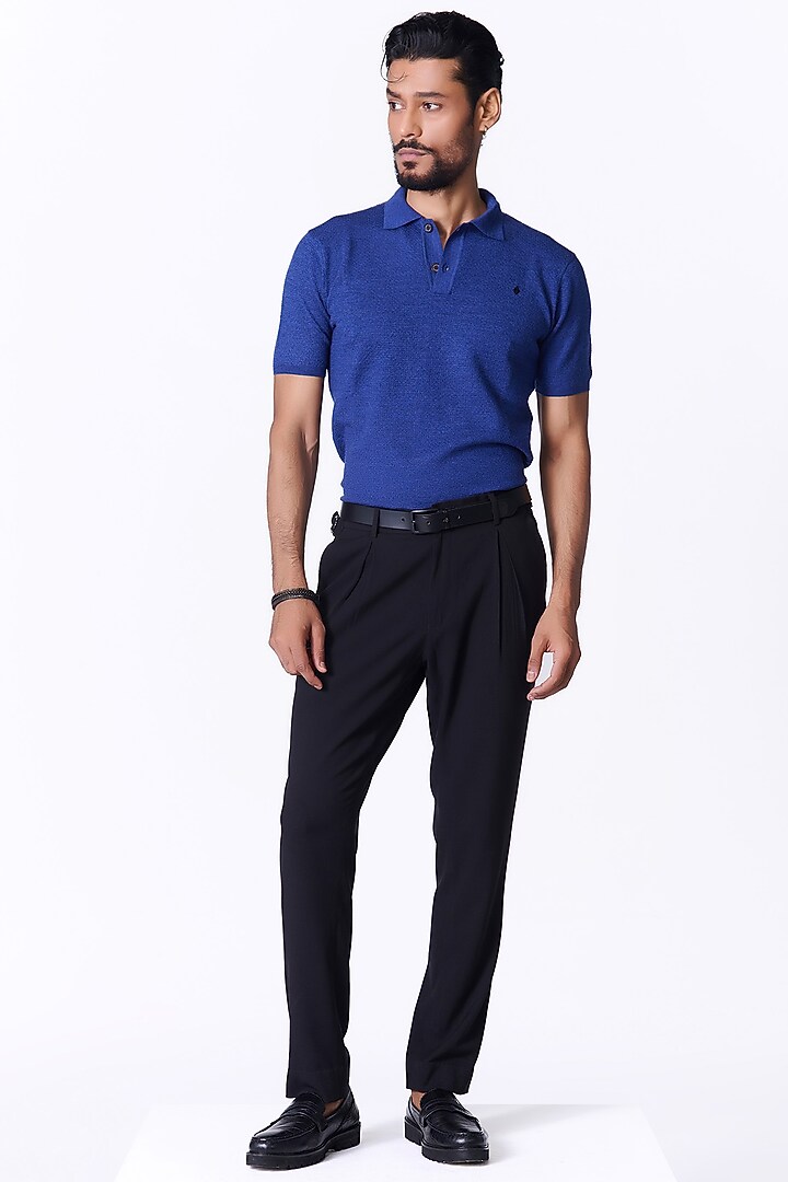 Navy Merino Wool T-shirt by S&N by Shantnu Nikhil Men at Pernia's Pop Up Shop