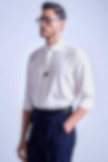 Off-White Terylene Party Wear Shirt by S&N by Shantnu Nikhil Men at Pernia's Pop Up Shop