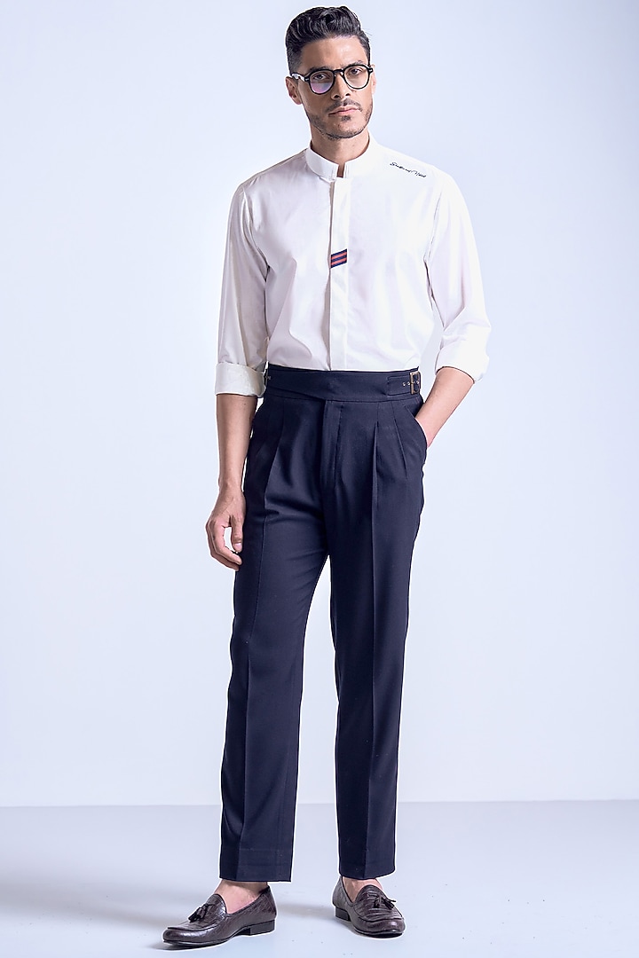 Off-White Terylene Party Wear Shirt by S&N by Shantnu Nikhil Men at Pernia's Pop Up Shop