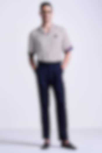 Off-White Silk Twill Geographic Printed Wedding Shirt by S&N by Shantnu Nikhil Men at Pernia's Pop Up Shop