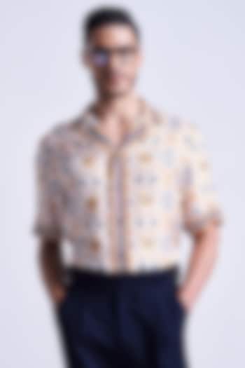 Multi-Colored Silk Twill Floral Printed Wedding Shirt by S&N by Shantnu Nikhil Men at Pernia's Pop Up Shop
