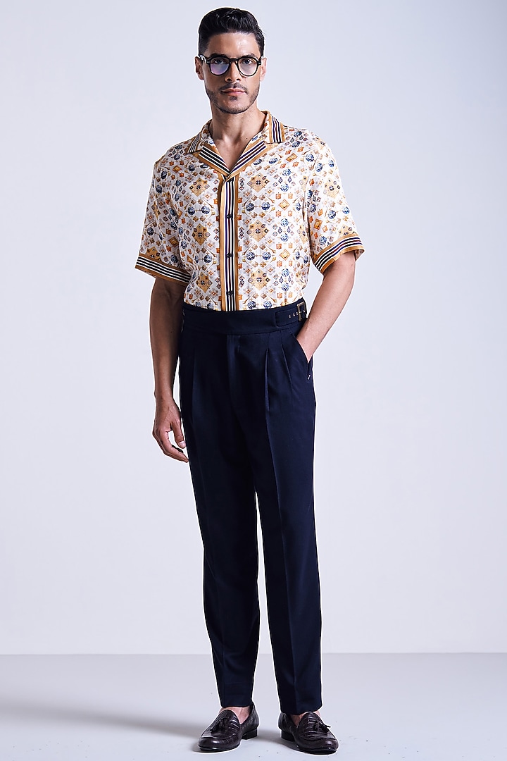 Multi-Colored Silk Twill Floral Printed Wedding Shirt by S&N by Shantnu Nikhil Men at Pernia's Pop Up Shop