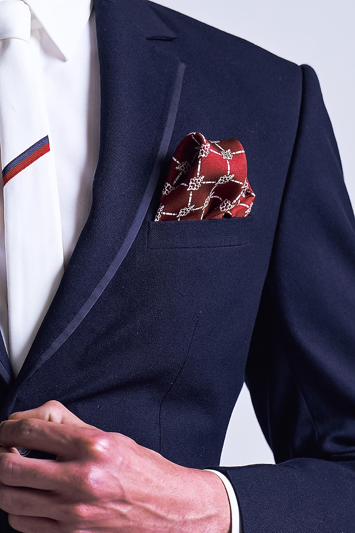 Navy Blue Poly Blend Viscose Lycra Jacket by S&N by Shantnu Nikhil Men at Pernia's Pop Up Shop