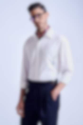 Off-White Terylene Oversized Party Wear Shirt by S&N by Shantnu Nikhil Men at Pernia's Pop Up Shop