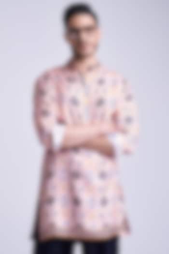 Multi-Colored Silk Twill Mosaic Printed Kurta by S&N by Shantnu Nikhil Men at Pernia's Pop Up Shop