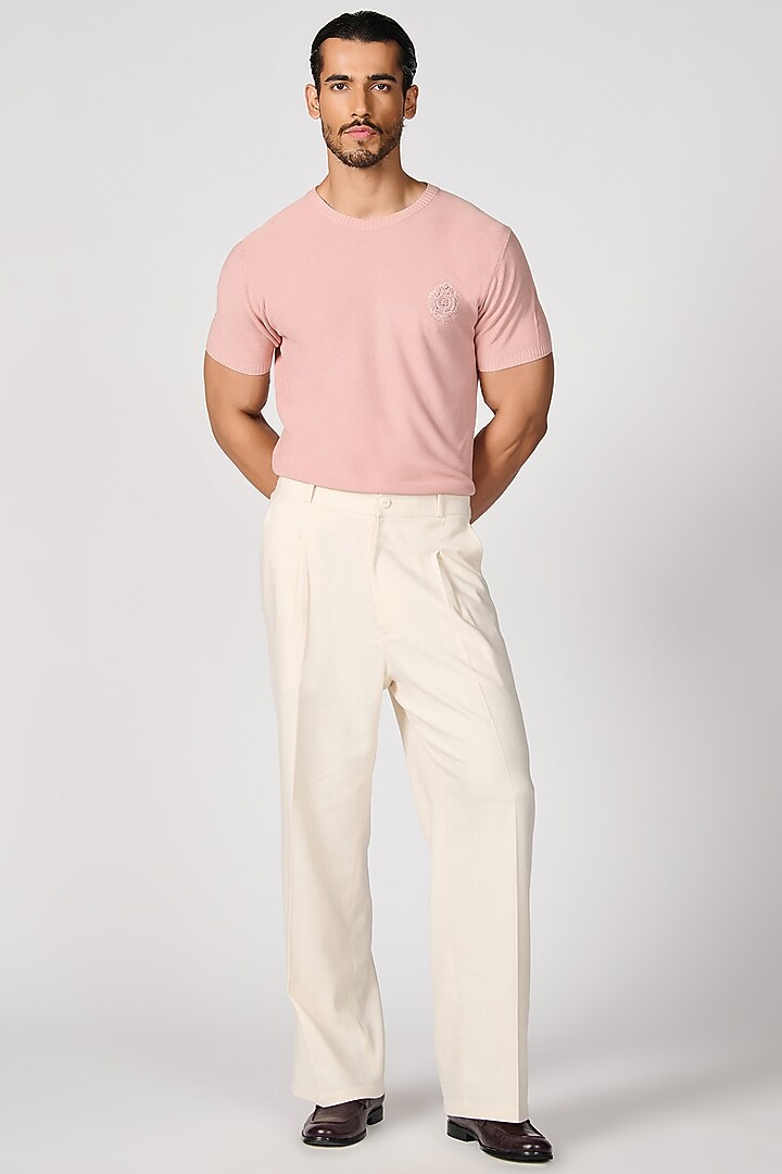 Pink Viscose Knit T-Shirt by S&N by Shantnu Nikhil Men at Pernia's Pop Up Shop
