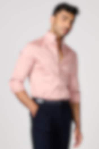 Pink Giza Cotton Thread Embroidered Shirt by S&N by Shantnu Nikhil Men