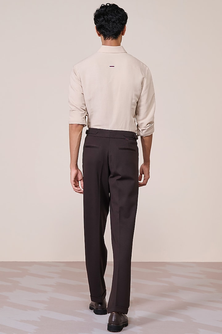 Ecru Rayon Linen Suiting Blend Wedding Shirt by S&N by Shantnu Nikhil Men at Pernia's Pop Up Shop