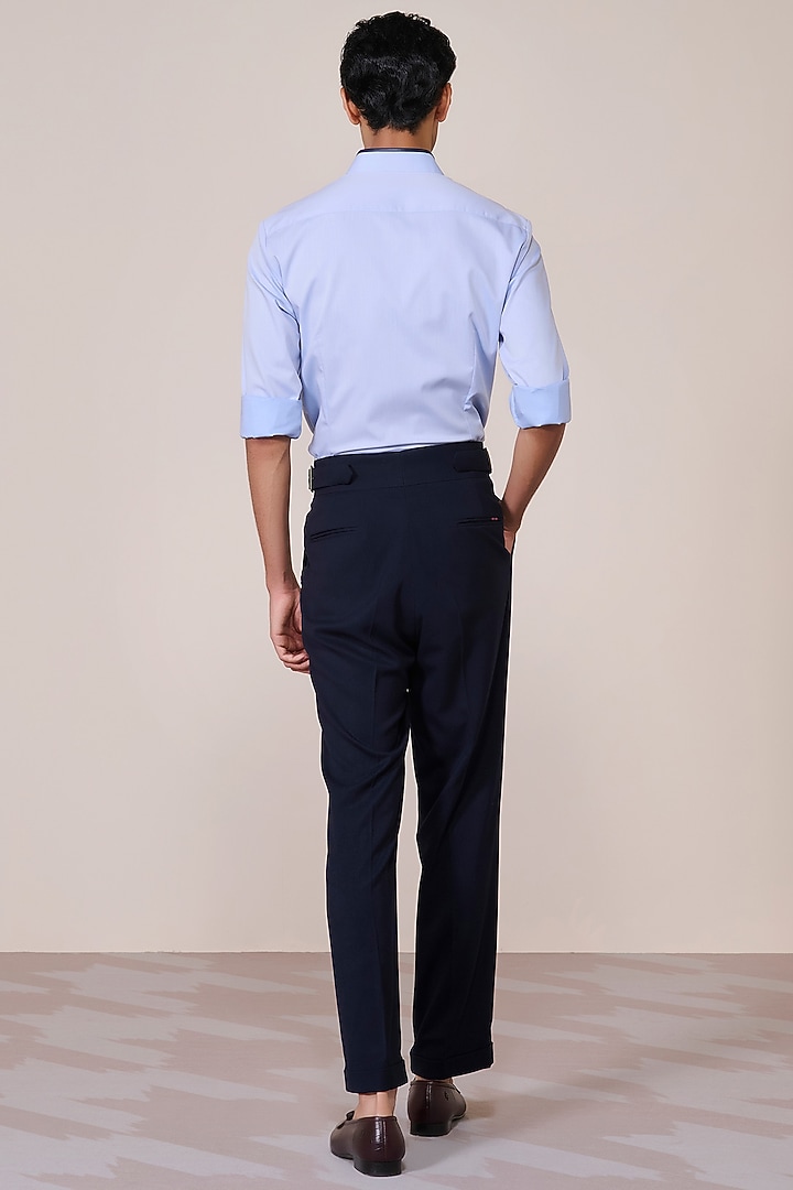 Light Blue Cotton Chambray Wedding Shirt by S&N by Shantnu Nikhil Men at Pernia's Pop Up Shop