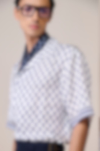 Off-White Silk Twill Adamas Printed Shirt by S&N by Shantnu Nikhil Men