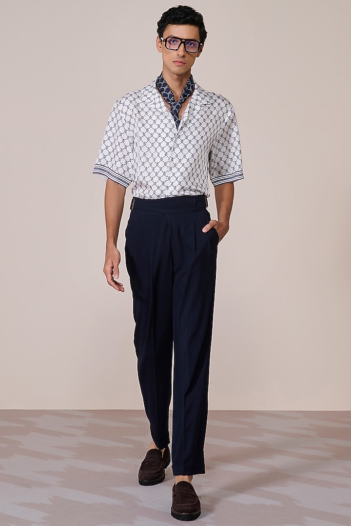 Off-White Silk Twill Adamas Printed Wedding Shirt by S&N by Shantnu Nikhil Men at Pernia's Pop Up Shop