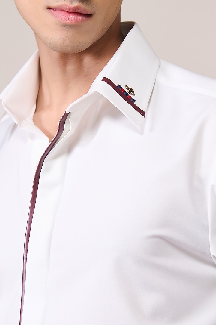 Off-White Rayon Suiting Blend Party Wear Shirt by S&N by Shantnu Nikhil Men at Pernia's Pop Up Shop