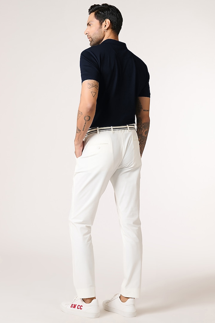 Navy Blue Supima Pique Knit Batsman Logo T-Shirt by S&N by Shantnu Nikhil Men at Pernia's Pop Up Shop