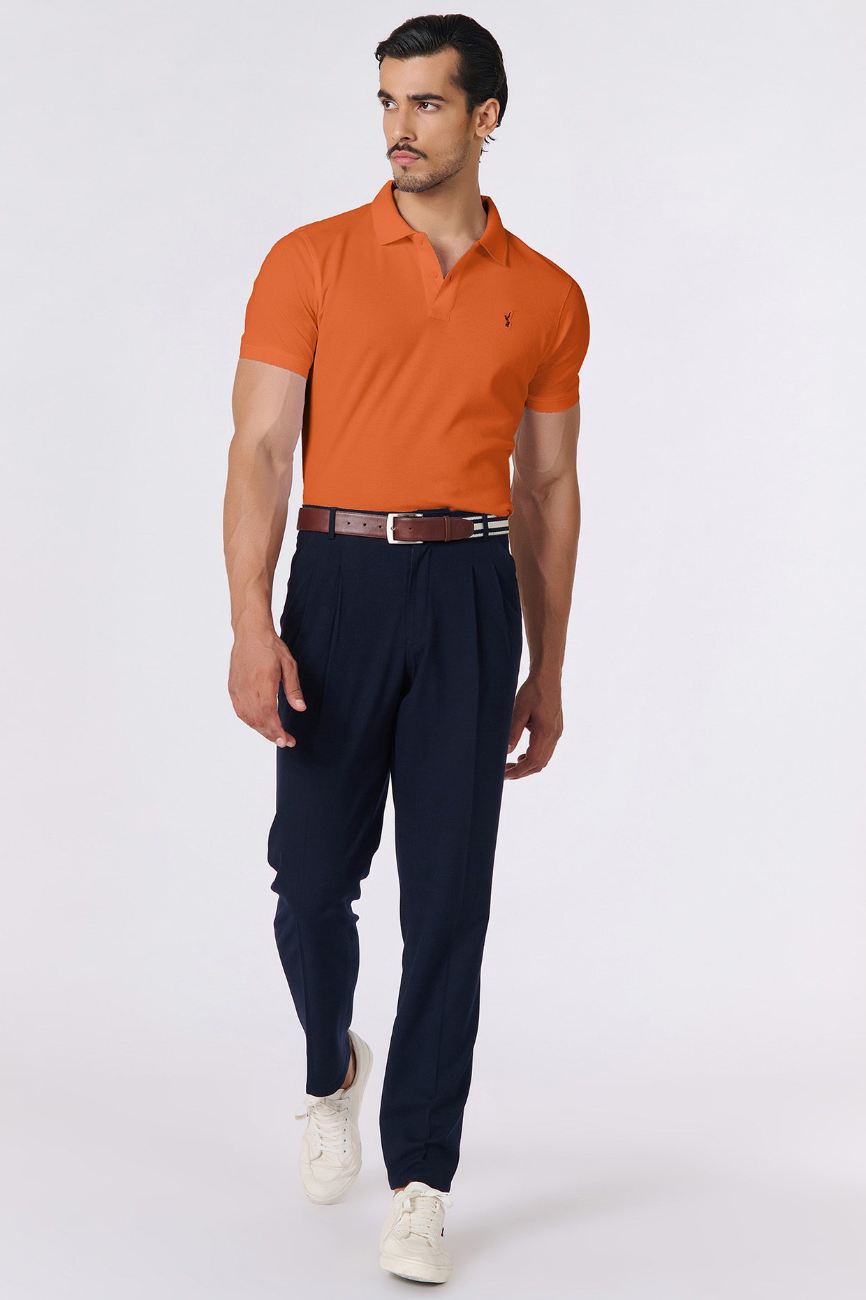 Orange Supima Pique Knit Batsman Logo T-Shirt by S&N by Shantnu Nikhil Men