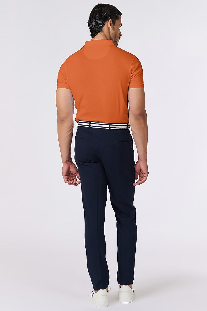 Orange Supima Pique Knit Batsman Logo T-Shirt by S&N by Shantnu Nikhil Men at Pernia's Pop Up Shop