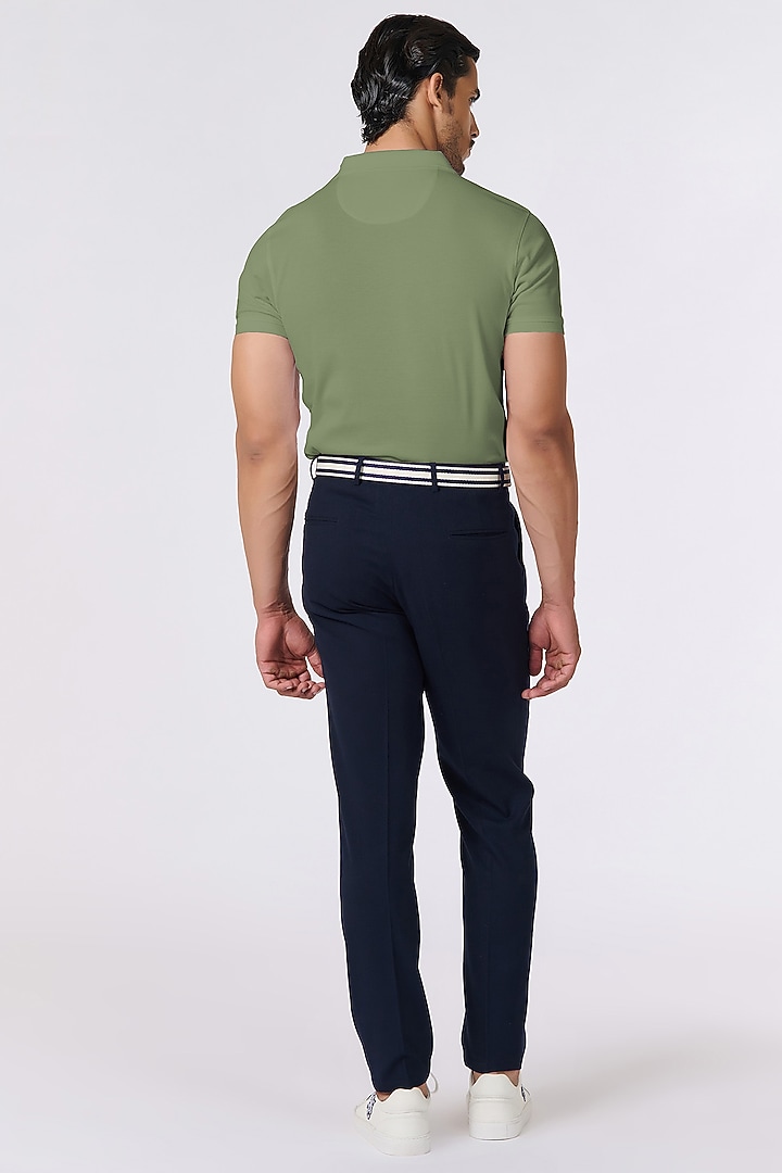 Sage Green Supima Pique Knit Batsman Logo T-Shirt by S&N by Shantnu Nikhil Men at Pernia's Pop Up Shop