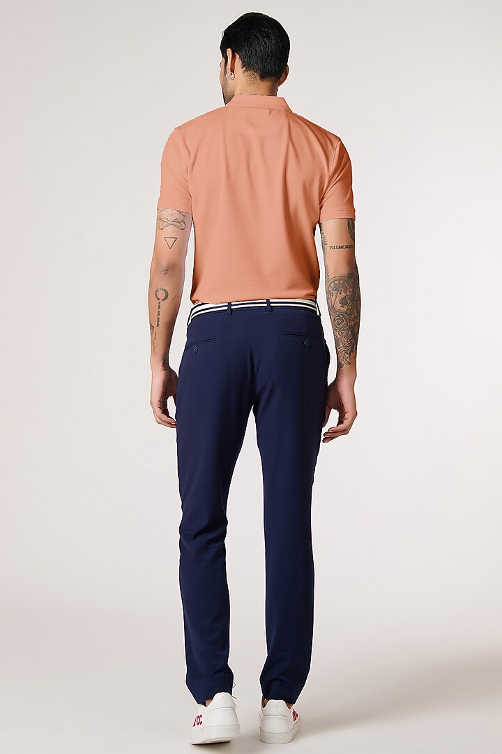 Peach Supima Pique Knit Batsman Logo T-Shirt by S&N by Shantnu Nikhil Men at Pernia's Pop Up Shop