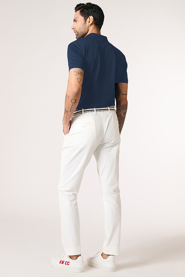 Persian Blue Supima Pique Knit Batsman Logo T-Shirt by S&N by Shantnu Nikhil Men at Pernia's Pop Up Shop