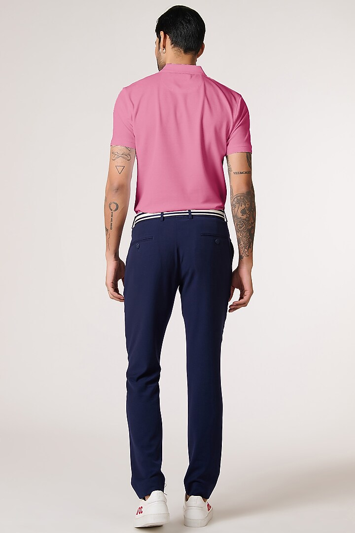 Candy Pink Supima Pique Knit Batsman Logo T-Shirt by S&N by Shantnu Nikhil Men at Pernia's Pop Up Shop