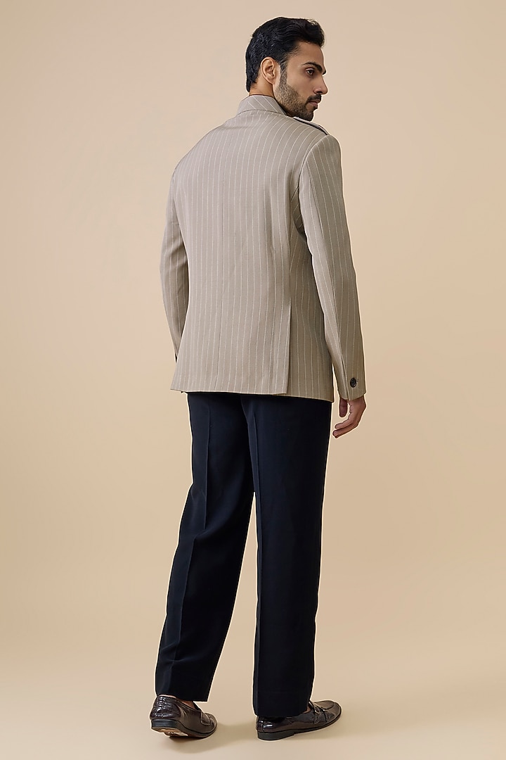 Beige Suiting Wedding Bandhgala by S&N by Shantnu Nikhil Men at Pernia's Pop Up Shop