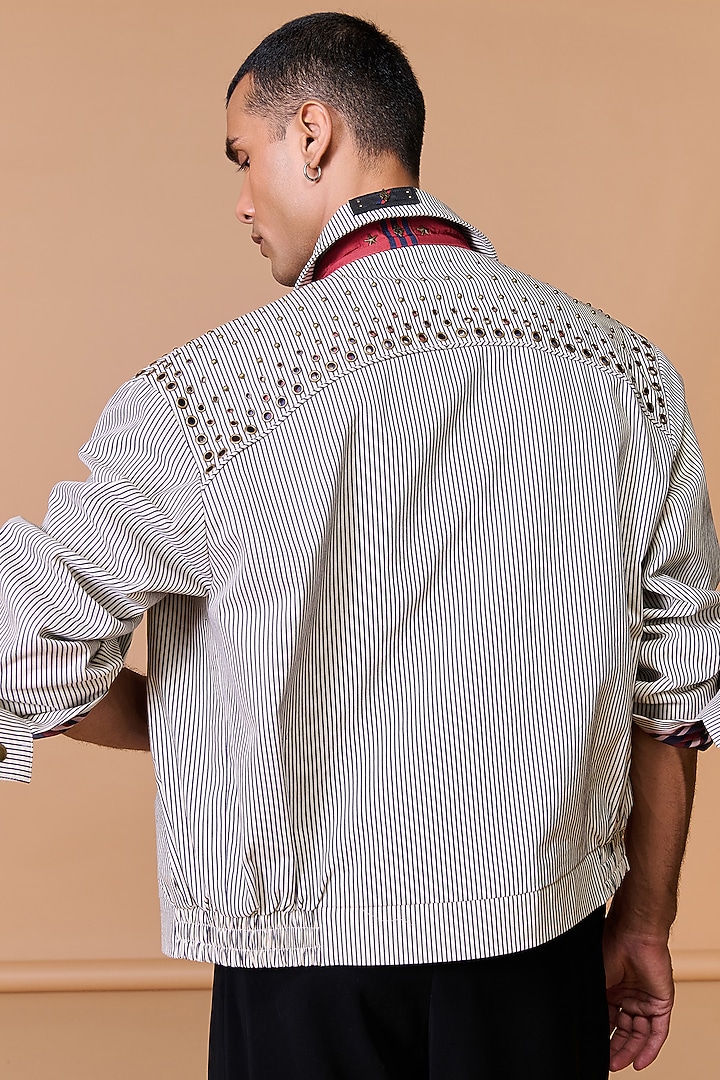 Grey Cotton Blend Printed Jacket by S&N by Shantnu Nikhil Men at Pernia's Pop Up Shop