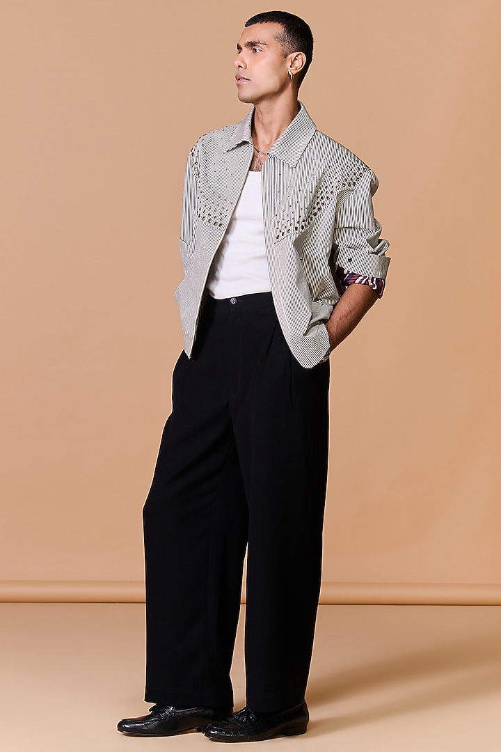Grey Cotton Blend Printed Jacket by S&N by Shantnu Nikhil Men at Pernia's Pop Up Shop