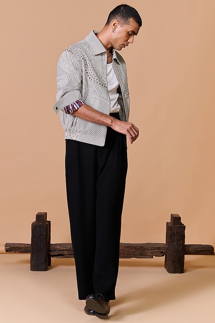 Grey Cotton Blend Printed Jacket by S&N by Shantnu Nikhil Men at Pernia's Pop Up Shop