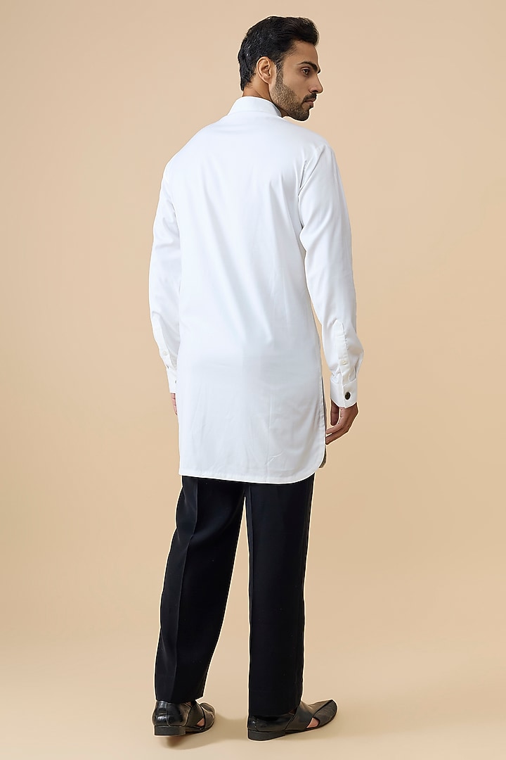 Off-White Tencel Rayon Kurta by S&N by Shantnu Nikhil Men at Pernia's Pop Up Shop