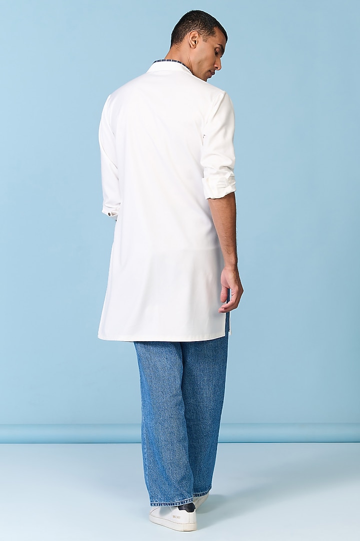 Off-White Tencel Rayon Spandex Kurta by S&N by Shantnu Nikhil Men at Pernia's Pop Up Shop