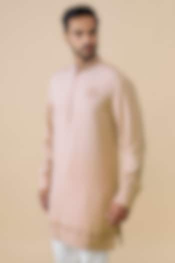 Light Pink Tencel Rayon Kurta by S&N by Shantnu Nikhil Men at Pernia's Pop Up Shop