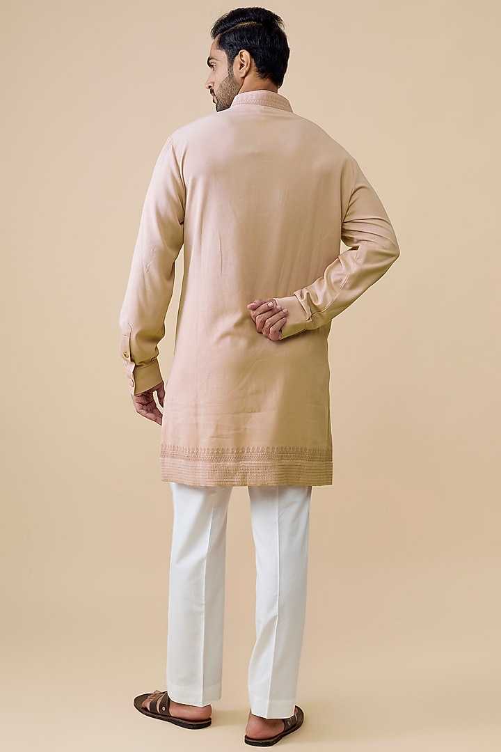 Light Pink Tencel Rayon Kurta by S&N by Shantnu Nikhil Men at Pernia's Pop Up Shop