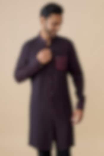 Navy Blue Tencel Rayon Kurta by S&N by Shantnu Nikhil Men at Pernia's Pop Up Shop