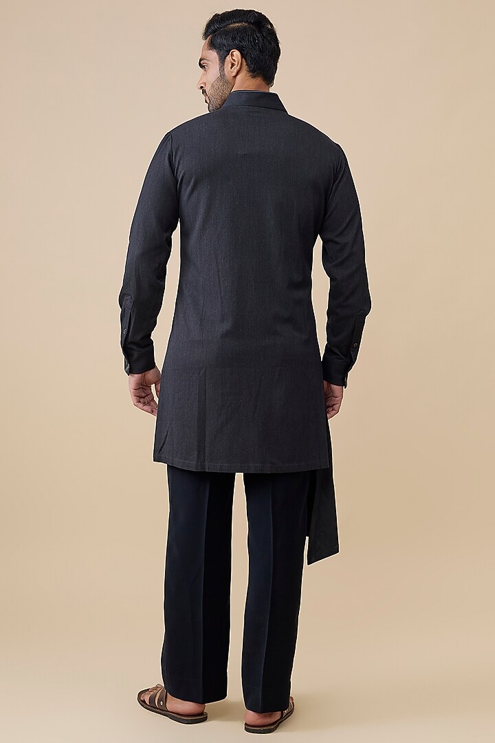 Grey Tencel Rayon Kurta by S&N by Shantnu Nikhil Men at Pernia's Pop Up Shop